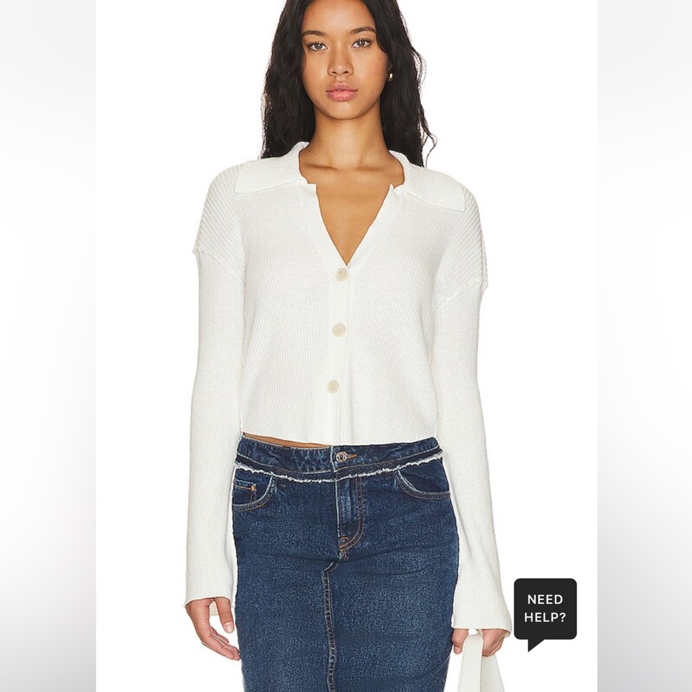 Free People Ella Shirt Ivory Size Small